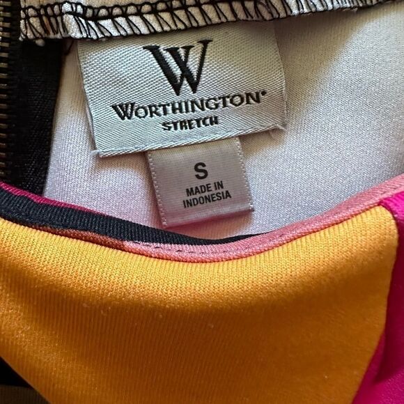 Worthington Stretch Color Block Dress sz S - Picture 11 of 11